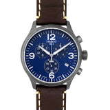 Tissot Chrono XL Blue Dial Brown Leather Strap Watch For Men - T116.617.36.047.00