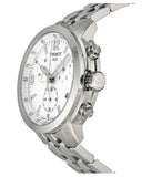 Tissot PRC 200 Chronograph White Dial Silver Steel Strap Watch For Men - T055.417.11.017.00