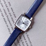 Tissot Lovely Square Silver Dial Blue Leather Strap Watch For Women - T058.109.16.031.00