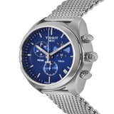 Tissot PR 100 Chronograph Blue Dial Silver Mesh Bracelet Watch for Men - T101.417.11.041.00