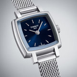 Tissot Lovely Square Blue Dial Silver Mesh Bracelet Watch For Women - T058.109.11.041.00