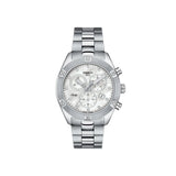 Tissot PR 100 Sport Chic Chronograph Diamonds Mother of Pearl Dial Silver Steel Strap Watch for Women - T101.917.11.116.00