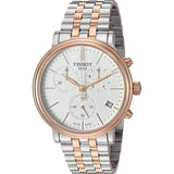 Tissot Carson Premium Chronograph White Dial Silver Steel Strap Watch For Men - T122.417.22.011.00