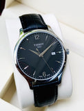 Tissot T Classic Tradition Black Dial Black Leather Strap Watch For Men - T063.610.16.057.00