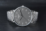 Tissot Everytime Large Black Dial Silver Mesh Bracelet Watch For Men - T109.610.11.077.00