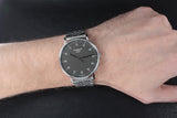 Tissot Everytime Large Black Dial Silver Mesh Bracelet Watch For Men - T109.610.11.077.00