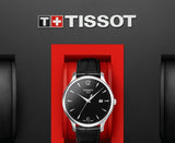 Tissot T Classic Tradition Black Dial Black Leather Strap Watch For Men - T063.610.16.057.00