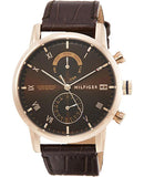 Tommy Hilfiger Kane Brown Dial Brown Leather Strap Watch for Men - 1710400