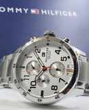 Tommy Hilfiger Trent Multifunction White Dial Silver Steel Strap Watch for Men - 1791140