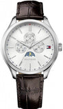 Tommy Hilfiger Oliver Quartz White Dial Brown Leather Strap Watch for Men - 1791304