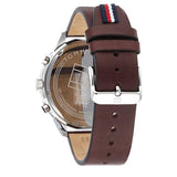 Tommy Hilfiger Chase Chronograph Grey Dial Brown Leather Strap Watch For Men - 1791487