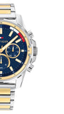 Tommy Hilfiger Mason Chronograph Blue Dial Two Tone Steel Strap Watch For Men - 1791937