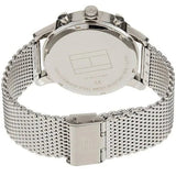 Tommy Hilfiger Chronograph Black Dial Silver Mesh Bracelet Watch for Men - 1791292