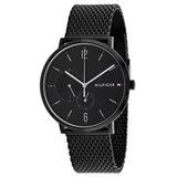 Tommy Hilfiger Brooklyn Black Dial Black Mesh Bracelet Watch for Men - 1791507