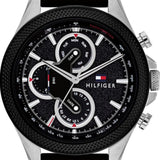 Tommy Hilfiger Clark Chronograph Black Dial Black Rubber Strap Watch For Men - 1792082