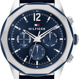 Tommy Hilfiger Lars Chronograph Blue Dial Blue Leather Strap Watch For Men - 1792063