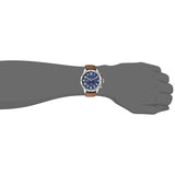 Tommy Hilfiger Trent Quartz Blue Dial Brown Leather Strap Watch for Men - 1791066