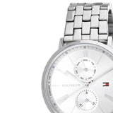 Tommy Hilfiger Jenna Quartz White Dial Silver Steel Strap Watch for Women - 1782068