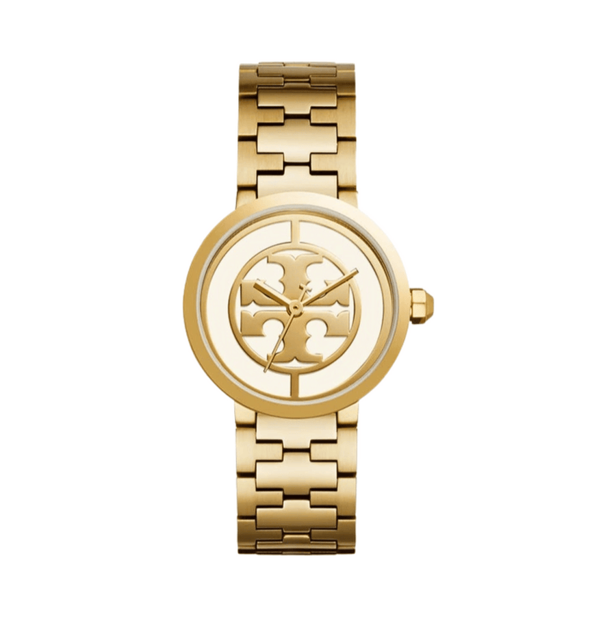 Tory Burch Reva Gold Dial Gold Steel Strap Watch for Women - TBW4025