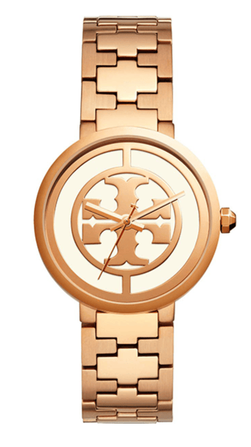 Tory Burch Reva Rose Gold Dial Rose Gold Steel Strap Watch for Women - TBW4028