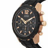 Guess Caliber Chronograph Black Dial Black Rubber Strap Watch for Men  - W0864G2