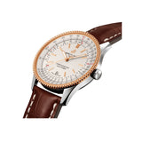 Breitling Navitimer Automatic 41mm White Dial Brown Leather Strap Mens Watch - U17326241G1P1