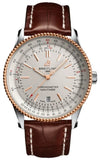 Breitling Navitimer Automatic 41mm White Dial Brown Leather Strap Mens Watch - U17326241G1P1