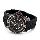 Breitling Superocean Automatic 46mm Black Dial Black Rubber Strap Watch for Men - U17368221B1S1