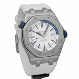 Audemars Piguet Royal Oak Offshore Diver White Dial White Rubber Strap Watch for Men - 15710ST.OO.A010CA.01