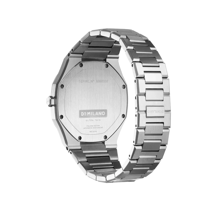 D1 Milano Ultra Thin Green Dial Silver Steel Strap Watch for Men - D1-UTBJ37
