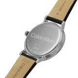 Calvin Klein Minimal Silver Dial Black Leather Strap Watch for Men - K3M211CY