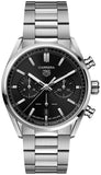 Tag Heuer Carrera Chronograph Black Dial Silver Steel Strap Watch for Men - CBN2010.BA0642