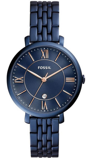 Fossil Jacqueline Blue Dial Blue Steel Strap Watch for Women - ES4094