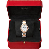 Cartier Ballon Bleu De Cartier Diamonds Silver Dial Two Tone Steel Strap Watch for Women - W3BB0026