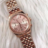 Michael Kors Lexington Rose Gold Dial Rose Gold Steel Strap Watch for Women - MK5569