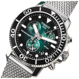 Tissot Seastar 1000 Chronograph Green Dial Silver Mesh Bracelet Watch For Men - T120.417.11.091.00