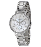 Fossil Jacqueline Multi-Function Mother of Pearl Dial Silver Steel Strap Watch for Women - ES3755