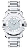 Movado Bold Crystal Pave Silver Dial Silver Steel Strap Watch for Women - 3600254