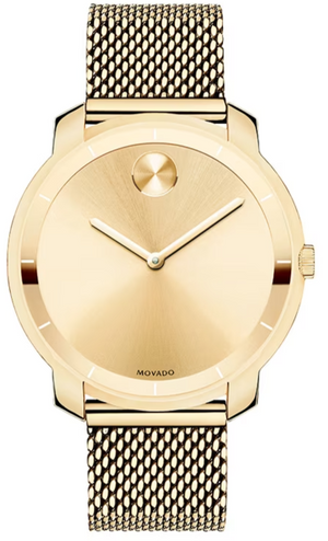 Movado Bold Gold Dial Gold Mesh Bracelet Watch for Women - 3600242