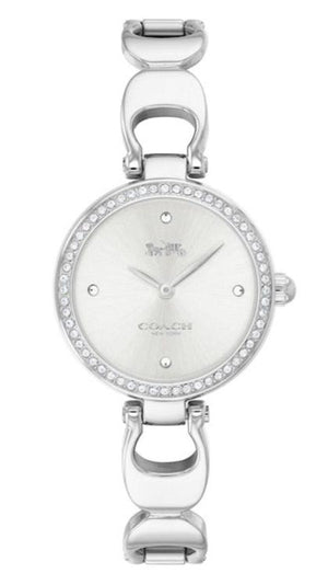 Coach Park Crystals Silver Dial Silver Steel Strap Watch for Women - 14503170