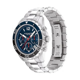 Coach Kent Chronograph Blue Dial Silver Steel Strap Watch for Men - 14602555