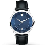 Movado 1881 Automatic Blue Dial Black Leather Strap Watch For Men - 606874