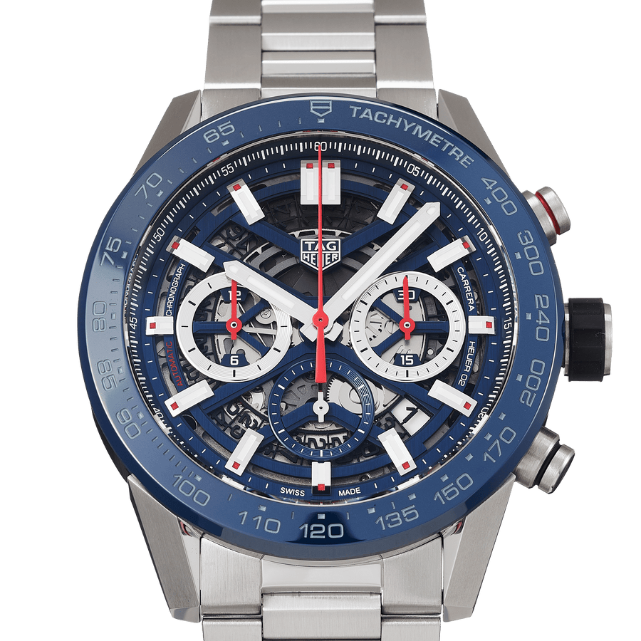 Tag Heuer Carrera Chronograph Blue Dial Silver Steel Strap Watch for Men - CBG2A11.BA0654