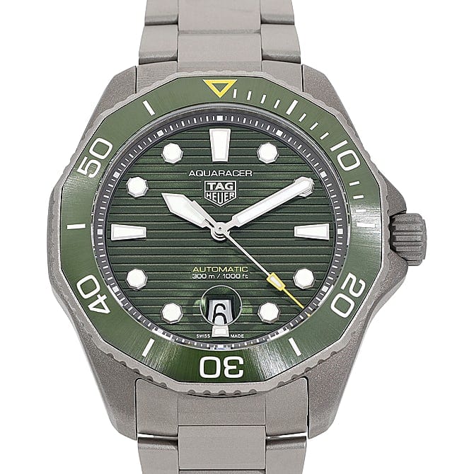 Tag Heuer Aquaracer Professional 300 Automatic Green Dial Silver Steel Strap Watch for Men - WBP208B.BF0631