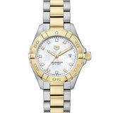 Tag Heuer Aquaracer Quartz Diamonds Mother of Pearl Dial Two Tone Steel Strap Watch for Men - WBD1422.BB0321