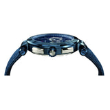 Versace Aion Chronograph Blue Dial Blue Leather Strap Watch for Men - VBR070017