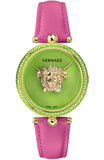 Versace Palazzo Empire Green Dial Pink Leather Strap Watch for Women - VCO150017