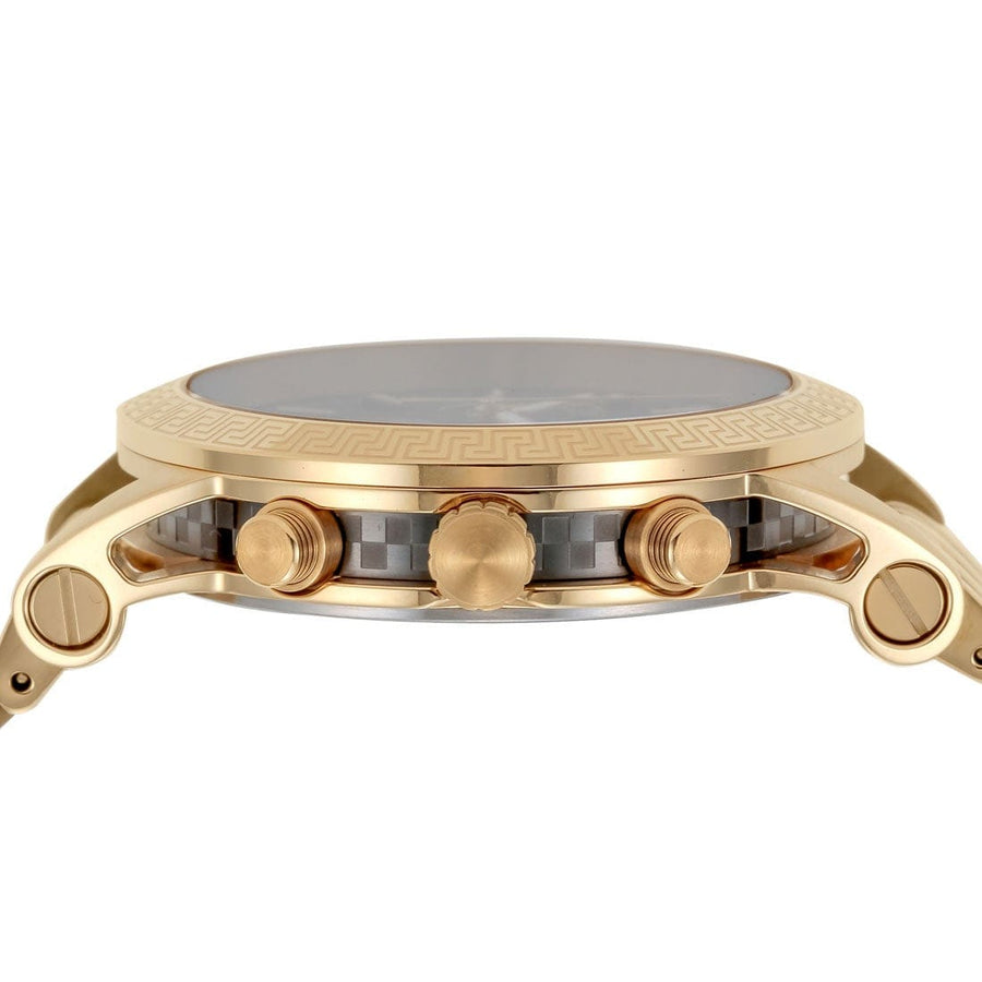 Versace Sport Tech Chronograph Black Dial Gold Steel Strap Watch for Men - VELT00419