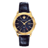 Versace Univers Navy Blue Dial Navy Blue Leather Strap Watch for Men - VEBK00318