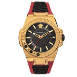 Versace Chain Reaction Quartz Black Dial Red & Black Rubber Strap Watch for Men - VEDY00319